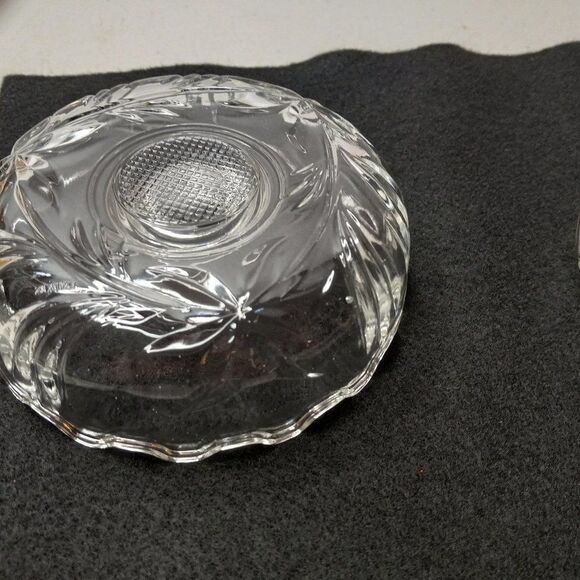 Vintage Scalloped Edge Floral design Glass Italy Candle Holders Cottagecore - Picture 4 of 8